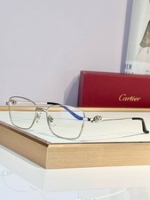 Cartier Silver Rimless Optical Eyeglasses Luxury Metal Frame