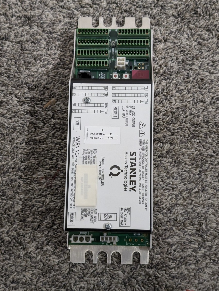 Stanley Single Controller Version 1.76 Rev D 700500 