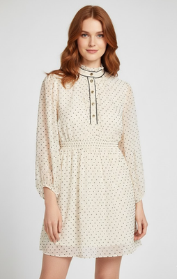 short sleeve midi dress Blue Chiffon Short Sleeve Midi Dress – self-portrait-US
