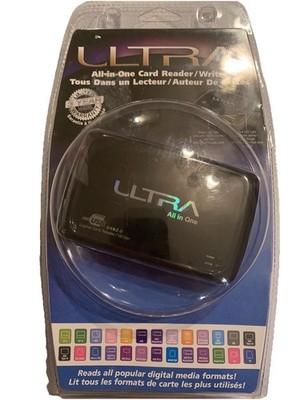 Ultra Black All-in-One Digital Card Reader / Writer USB 2.0 Windows Mac OS New