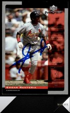 2001 Upper Deck MVP #191 Edgar Renteria Auto Signed IP St. Louis Cardinals