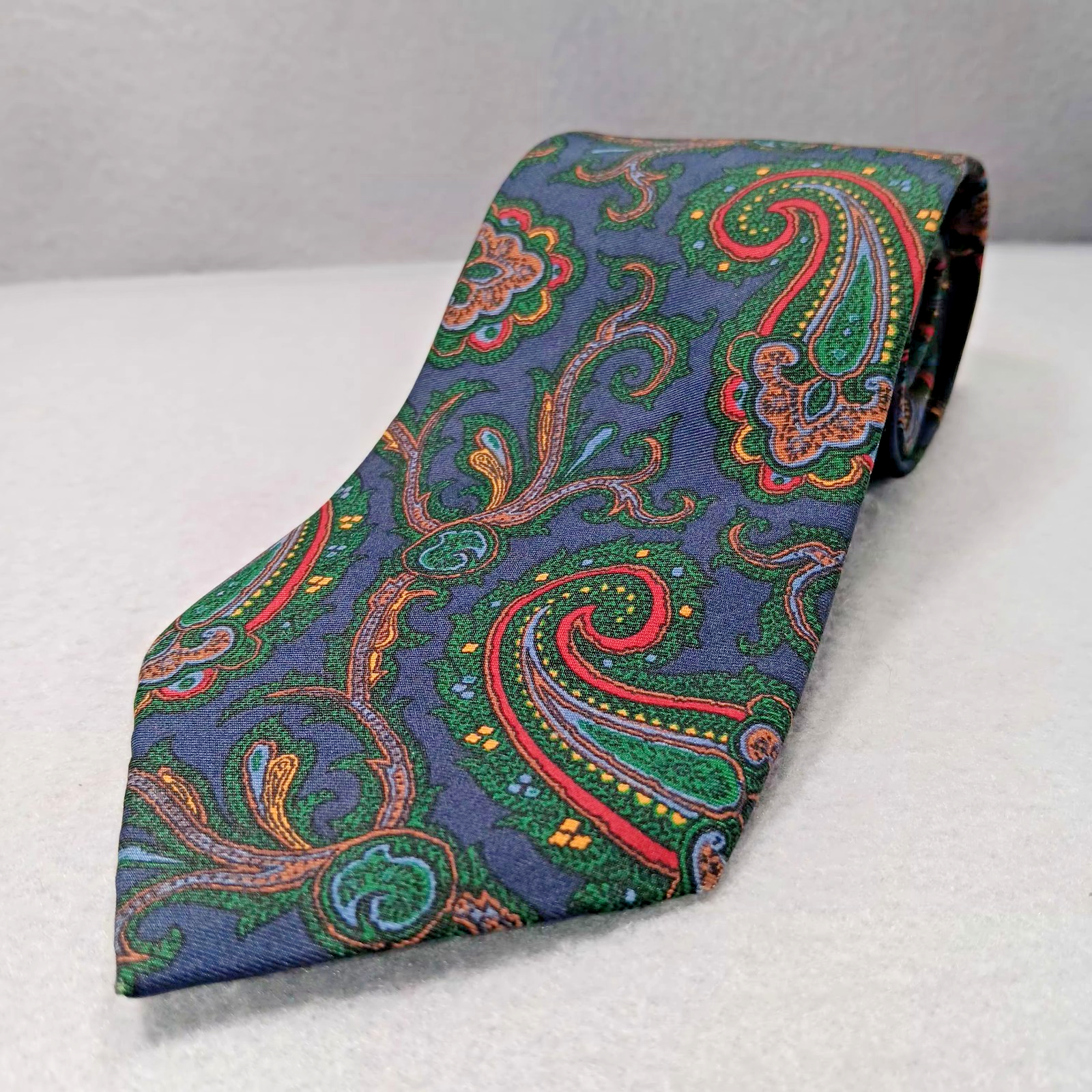 Vtg Polo by Ralph Lauren Silk Tie Paisley Multicolor Hand Made Italy Preppy Retr