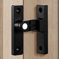 LISHAN 90-Degree Swinging Door Lock Features a Sleek Black Zinc Alloy Design,...