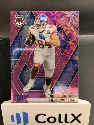 Theo Johnson 2025 Panini Mosaic #217 Mosaic Reactive Purple New York Giants