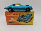 Lesney Matchbox Pontiac Firebird W/ K Superfast Box No 4 Metallic Blue Clean