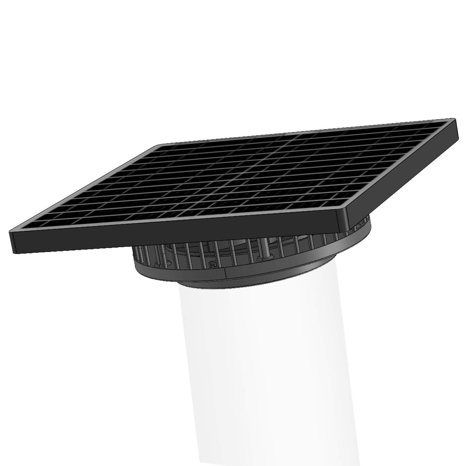 Solar Exhaust Fan, 2500RPM High CFM Ventilation for Up to 500 15W, Black