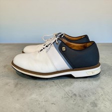 FootJoy DryJoys Premiere Series Packard Golf Shoes Men  s 9.5M White Navy 54398