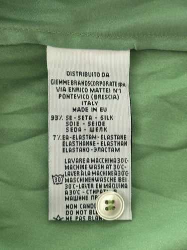 CALIBAN Green Silk Blouse Shirt Size IT 40 UK 8 New RRP £320 - Picture 4 of 8
