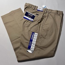 IZOD Flat Front Straight American Chino Pants 36X29 Khaki Beige 100 Cotton