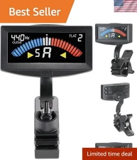 PitchCrow Clip-On Tuner in Black - Sleek, Lightweight Design & High Precision