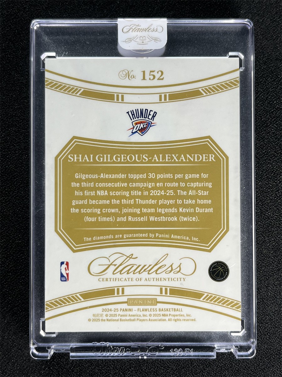2/3 JSY# 1/1 2024-25 Flawless First Shai Gilgeous-Alexander Fuchsia Dual Diamond view 2