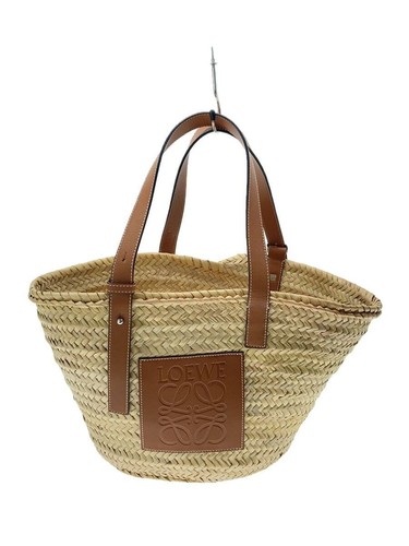 LOEWE tote bag leather Beige plain 262130 Used