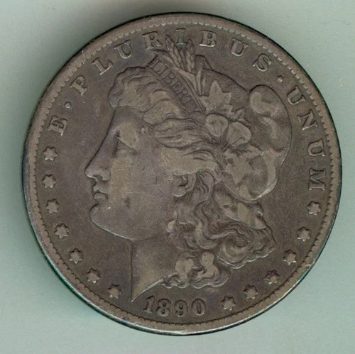 1890-CC U.S. MORGAN SILVER DOLLAR - KM#110 - SCARCE - VERY FINE