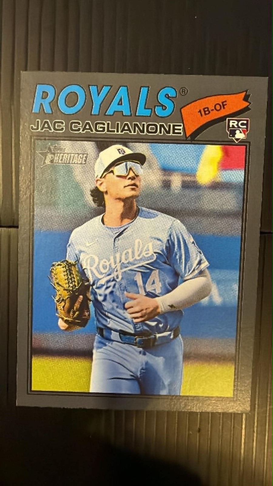 2026 Topps Heritage - Jac Caglianone - #136 Dark Gray Border SP (RC) - Royals