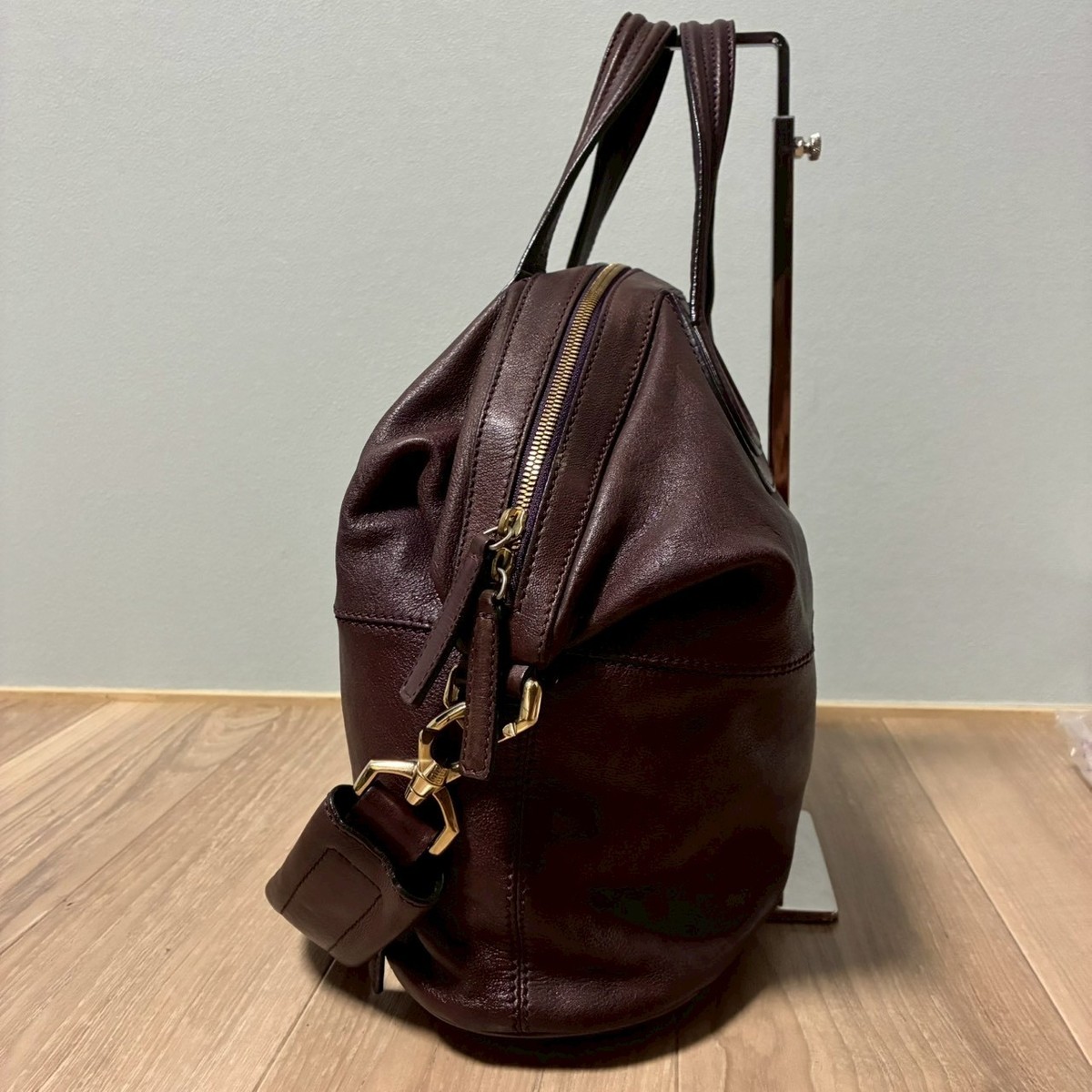 GIVENCHY Nightingale Wine Red Leather 2Way Shoulder Bag Rare