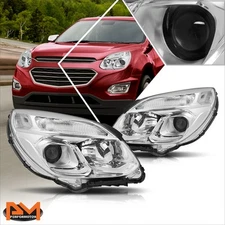 For 16-17 Chevy Equinox Projector Headlights w/Signal Lamp Clear Corner Chrome