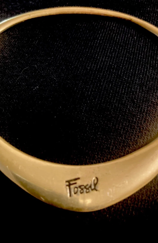 Brazalete Brazalete Vintage Marca Fossil Tono Dorado Joyería ¡Excelente Estado! Foto 3 de 4
