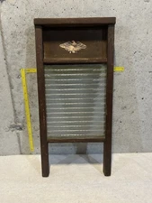 Vintage National Washboard Co. No. 864 Domestic Science Wood and Glass USA