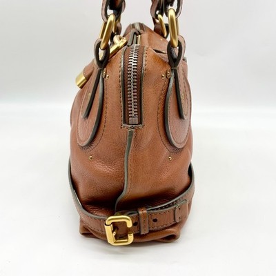 Chloe Paddington Handbag Brown Leather 02-08-53 Y2K Tote bag