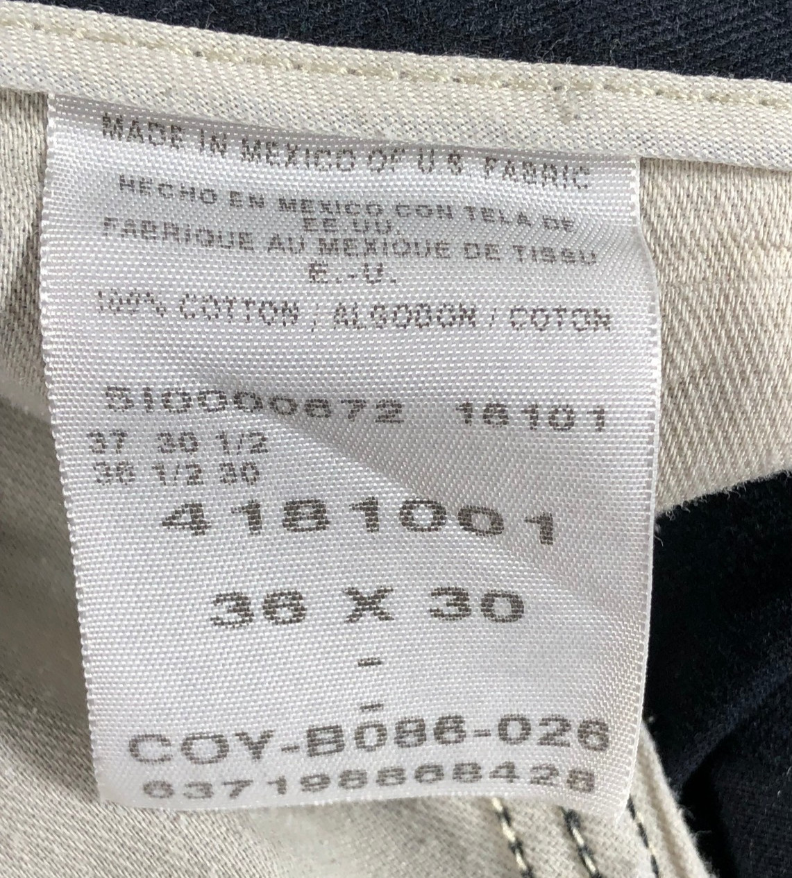 Lee Performance Khaki Men Pants Pleated Classic Straight Black 100% Cotton 36x30 thumbnail 3