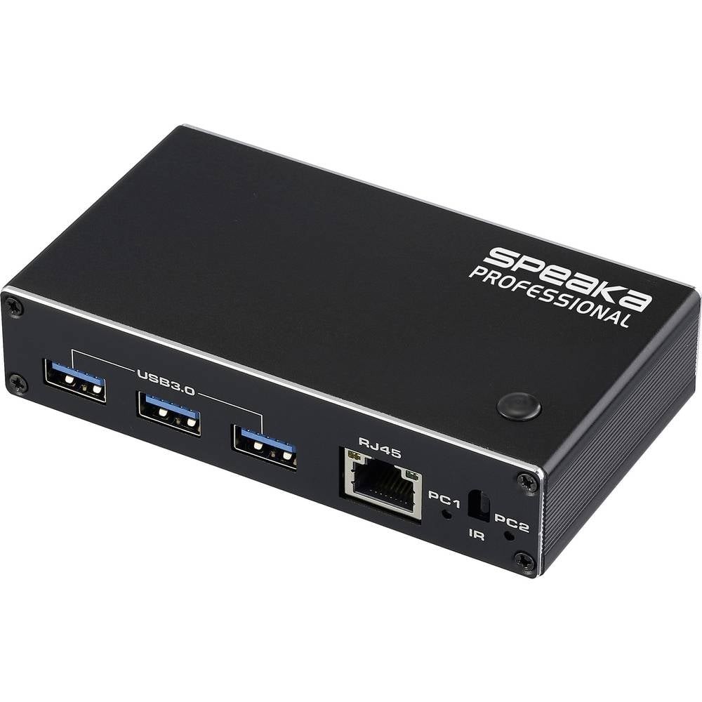 SpeaKa Professional HDMI 2.1 Slim KVM 2X1 USB3.0 +IR Black Switch HDMI