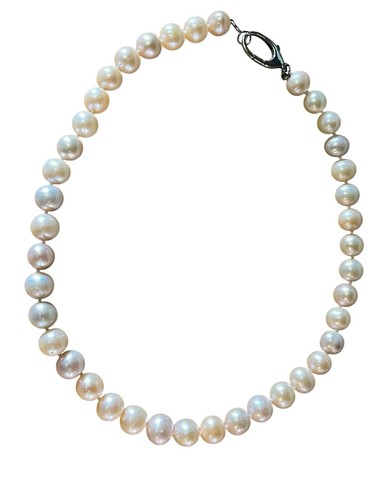 Perlenkette Collier Halskette rosa Perlen L 44,5 cm Verschluss 925 Silber 2832 - Picture 3 of 18