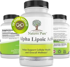 Alpha Lipoic Acid 120 Capsules - Simply Nature's Pure 600mg 4 month supply