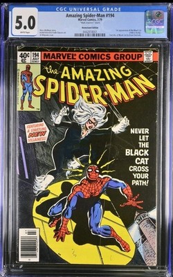 Amazing Spider-man 194 5.0 Marvel 1979 Black Cat Appearance Mark Jewelers