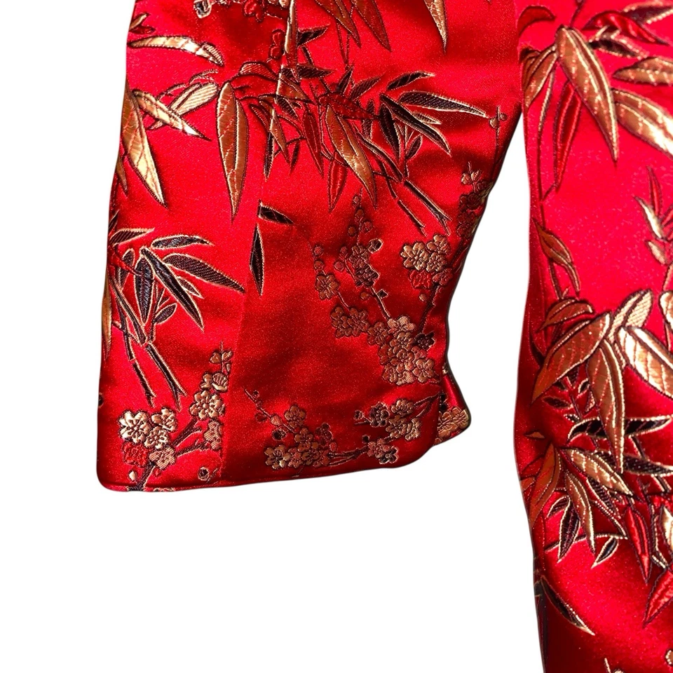 Blazer Night Lights de Michael Calderón Vintage Mezcla Seda Asiático Oriental Talla 8 Foto 4 de 4