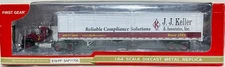J.J. Keller Mack Granite Truck w/ Van Trailer By First Gear 1/64th Scale