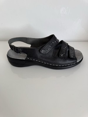 Medicus Sandalen Gr 38 UK 5 Leder Klettverschluss Damen Komfort Schwarz