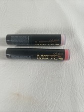 LA Girl Matte Flat Velvet Lipstick Lot Of 2 Sweet Revenge, Carried Away EE