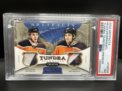 2022-23 Artifacts Game Used Patch Connor McDavid Leon Draisaitl 15/15 Psa 7