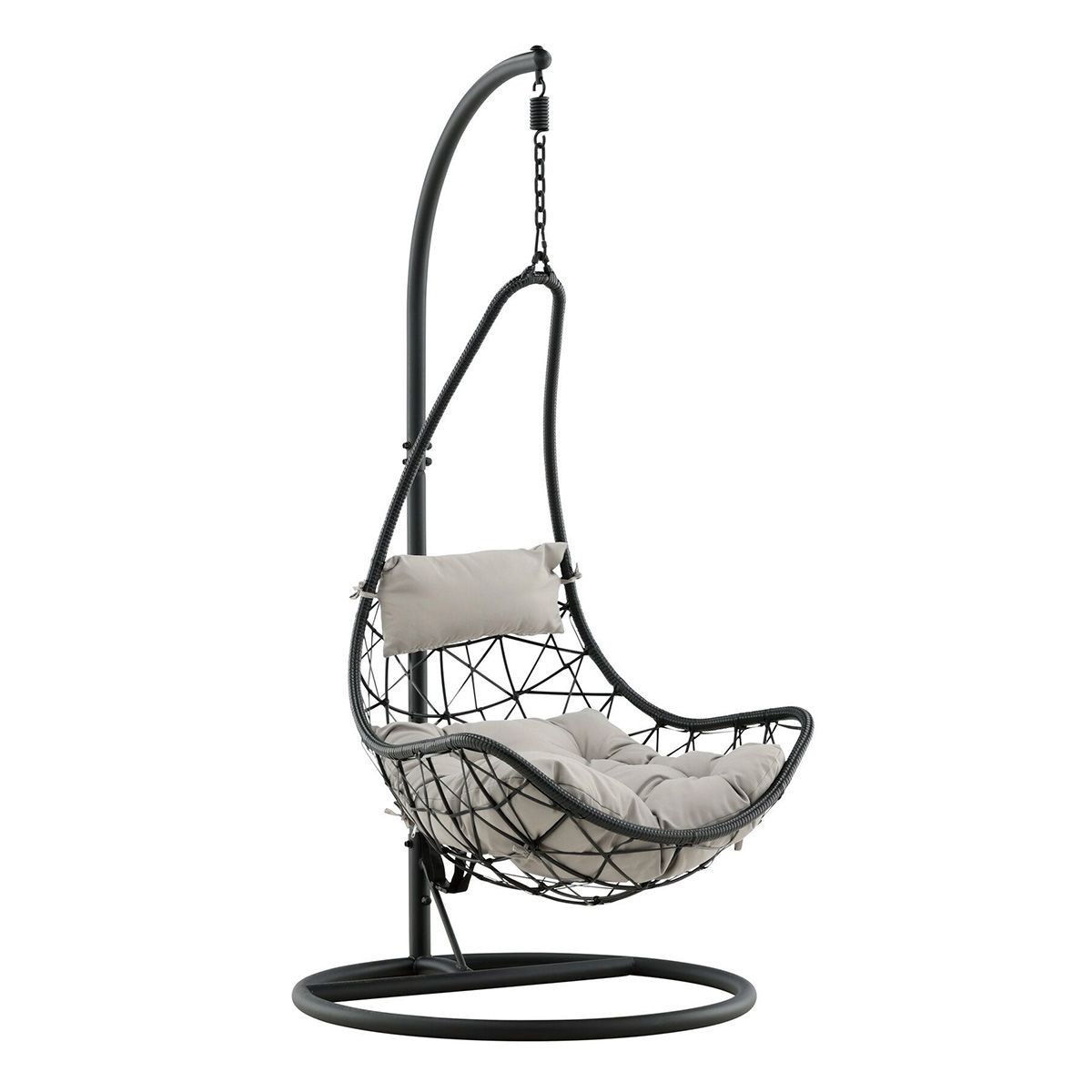 Fauteuil Suspendu Noir Vide 196cm Idéal pour Vos Moments Détente en Terrasse