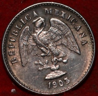 1903 Mexico 5 Centavos Silver Foreign Coin