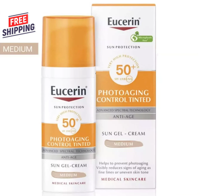#ad #ad Eucerin Sun Photoaging Control Tinted Sun Gel Cream Medium Tinted SPF50 50ml $27.40