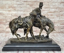 RUSSIAN LANCERAY BRONZE GROUP  “Zaporozhian Cossack After Battle” Sculpture Sale