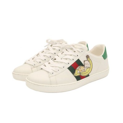 Gucci White Leather WEB Banana Embroidery Ace Damen Sneaker 36 / 135395058