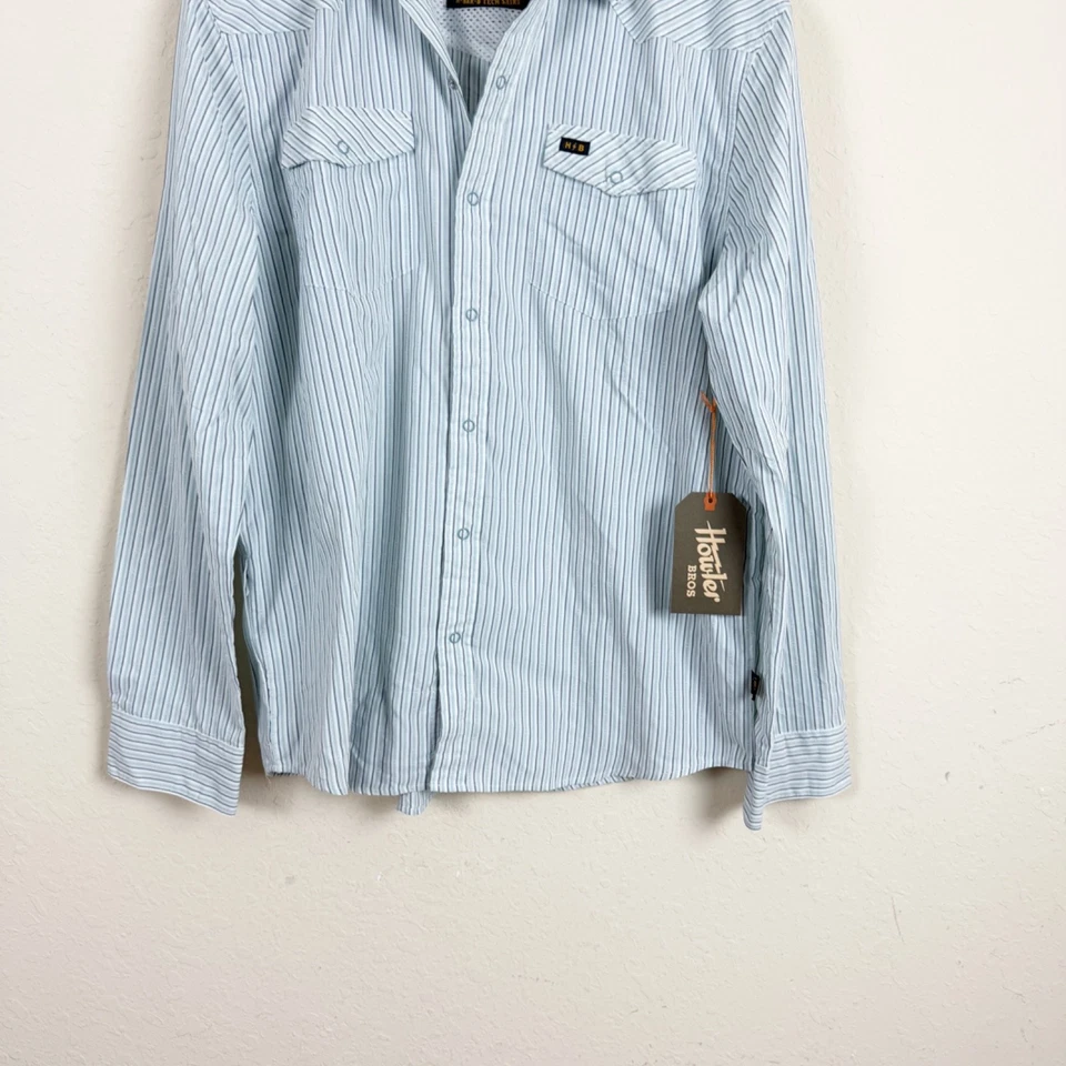 Howler Bros H Bar Tech Long Sleeve Gambler Stripe Shirt Size Medium - Image 2 of 4