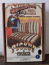VTG 1984 Saddleman Seat Cover Rugged Saddle Blanket Bench Seat Cover Med Blue 03