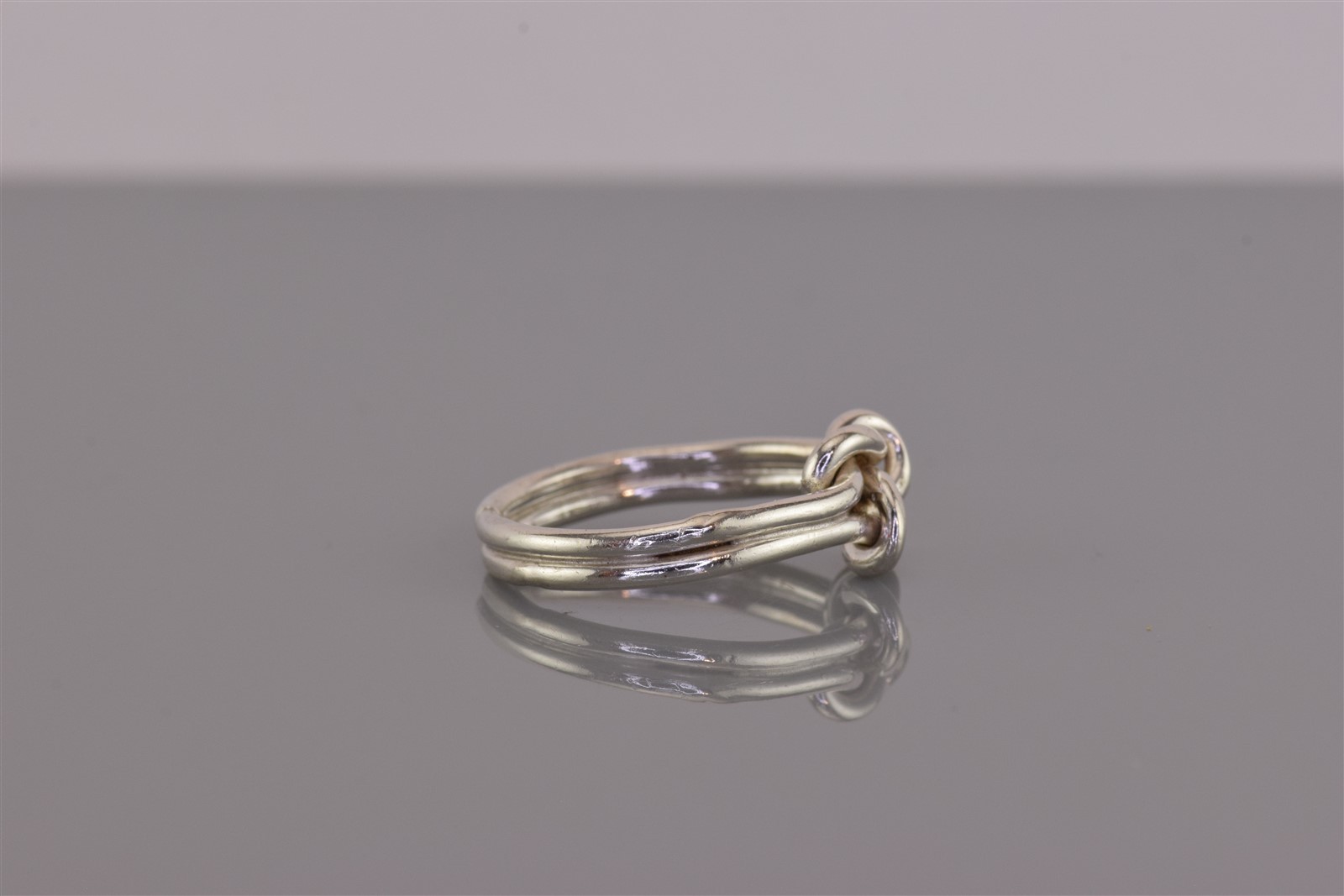 Sterling Silver Knotted Double Solid Band Ring 92… - image 3