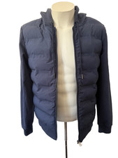 Hackett London hybrid jacket / hoodie / padded front / size XL /navy blue/hooded
