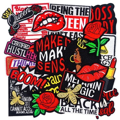 22PCS Black Girl Iron on Patches Girl Power Embroidered Patches for Trucker H...