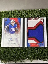 2022 Panini Origins James Cook Rookie Jumbo Patch Auto Booklet /49 Buffalo Bills