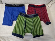 Hanes Boys Boxer Shorts Striped Assorted 3-Pack Size M Multicolor