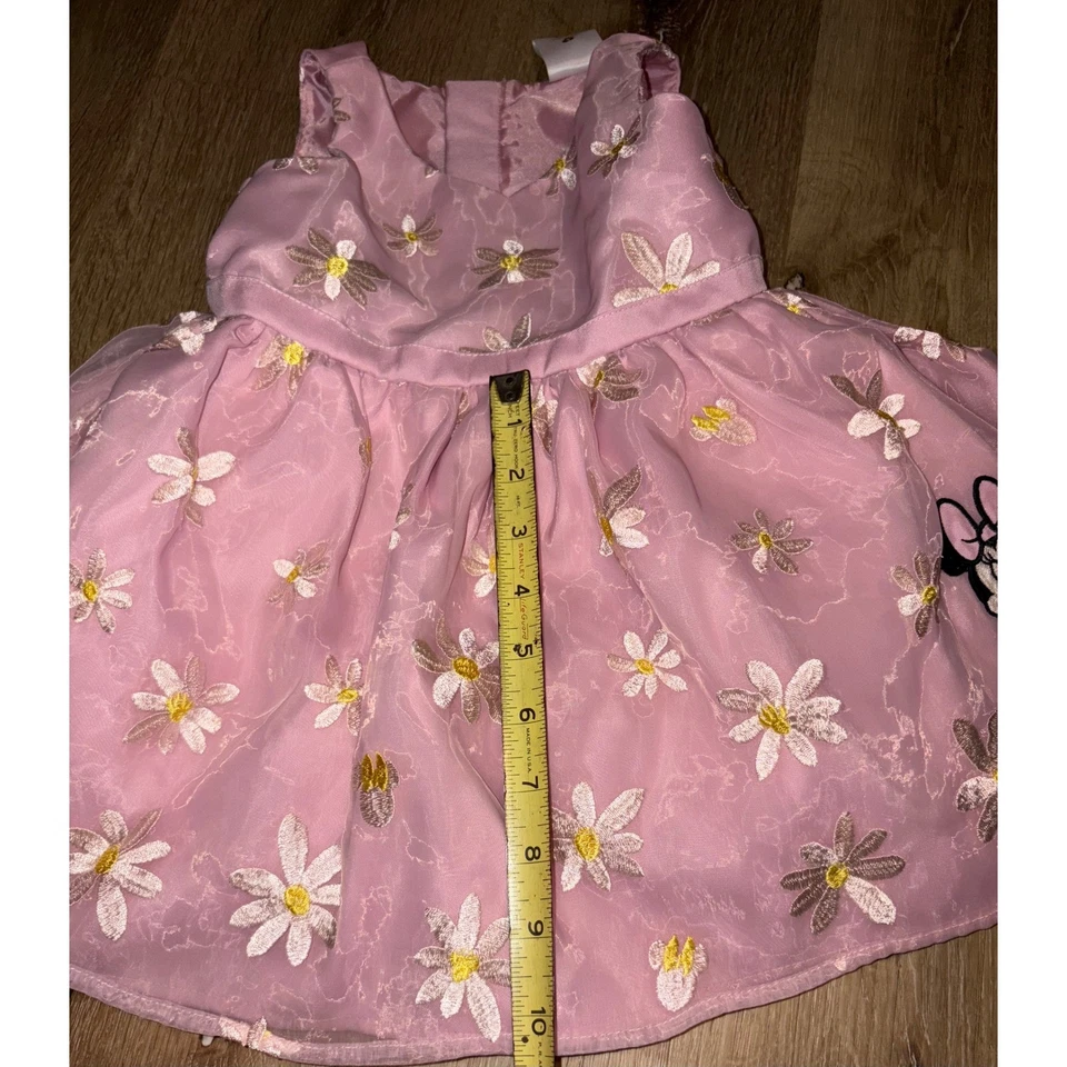 Lindo Vestido Disney Minnie Mouse Rosa Floral Bordado Niñas Talla 2T Foto 3 de 4