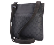 GUCCI GG Canvas Crossbody Bag Logo Black 27639 Classic Authentic