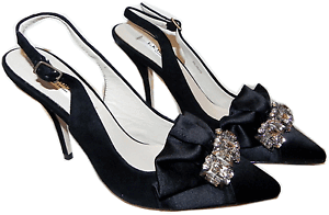 495-L-k-Bennett-Black-Suede-Satin-Crystals-Pump-Slingback-Shoe-Heel-36-Brooch