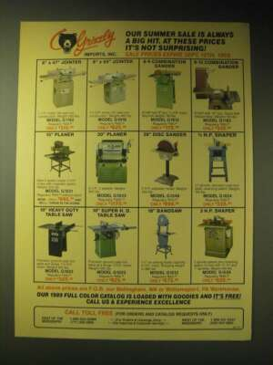 #ad 1989 Grizzly Imports Tools Ad Our summer sale is always a big hit $19.99