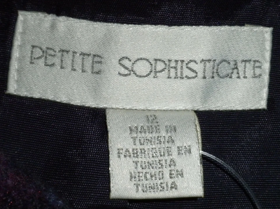 NUEVO CON ETIQUETAS~ Chaqueta Suéter a Cuadros Púrpura Multicolor Para Mujer Petite Sophisticate Talla 12 Foto 2 de 4